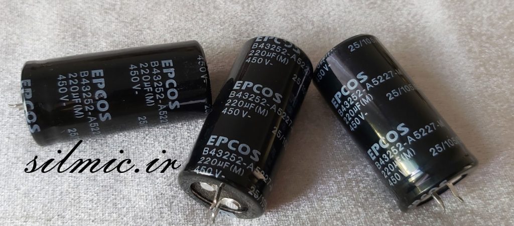 خازن 220 میکرو فاراد 450 ولت EPCOS