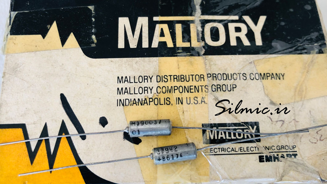 خازن تانتالیوم نظامی 6.8 میکرو فاراد 35 ولت ساخت Mallory Precision آمریکا