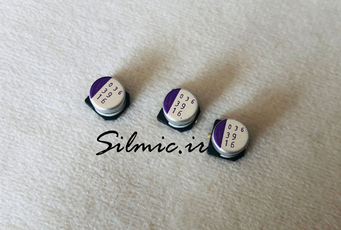 خازن جامد 39 میکرو فاراد 16 ولت SANYO ژاپن نوع OS-CON سری SVP