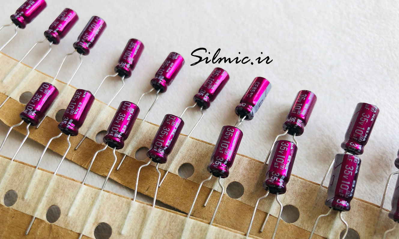 خازن های فای 10 میکرو فاراد 35 ولت ELNA سری Violet Robe