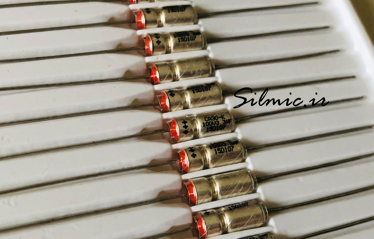 خازن تانتال نظامی ۳.۳ میکرو فاراد ۱۰۰ ولت از نوع Wet CA30-K ساخت Topdiode