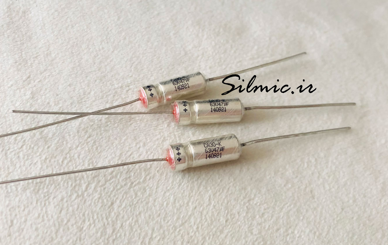 خازن تانتال نظامی 47 میکرو فاراد 63 ولت از نوع Wet CA30-K ساخت Topdiode